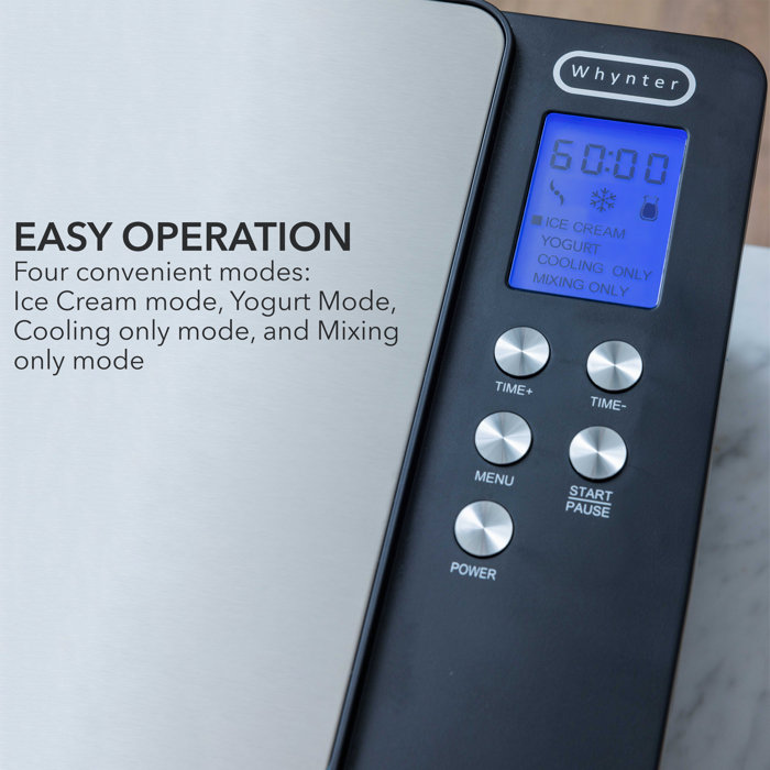 Whynter 2 Quart Ice Cream Maker and Yogurt Incubator with Stainless